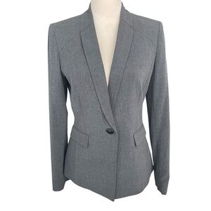 Alex Marie Gray Blazer Women Sz 4 Preppy Single Button Academia Workwear Career
